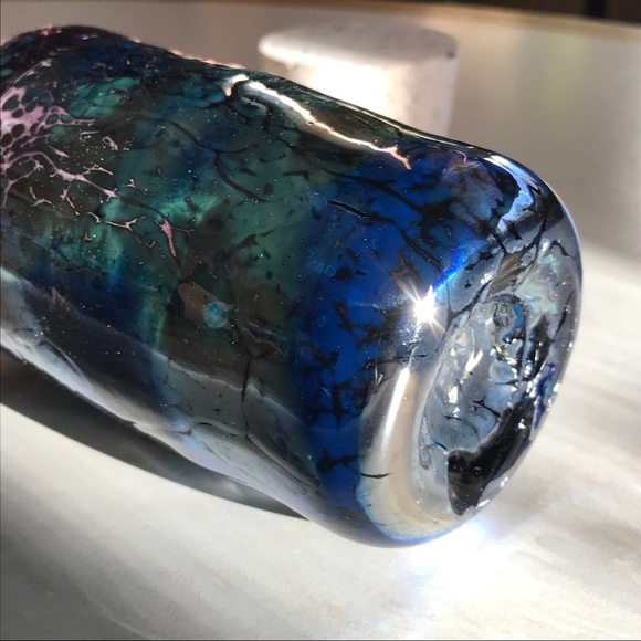 Dunmore Glassworks Hand Blown Art Glass Deep Space Royal Playa Jar with Cork - Picture 6 of 10